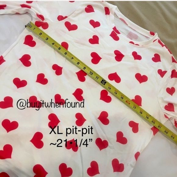 Sweetheart Red Heart Valentine Print Top L-XL - Picture 6 of 8